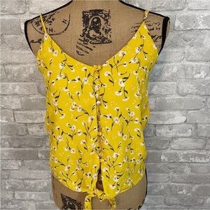SIENNA SKY Yellow Floral Tie Tank Top